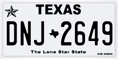 TX license plate DNJ2649