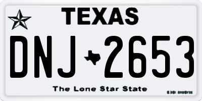TX license plate DNJ2653