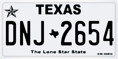 TX license plate DNJ2654