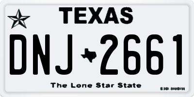 TX license plate DNJ2661