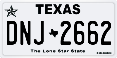 TX license plate DNJ2662