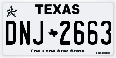 TX license plate DNJ2663