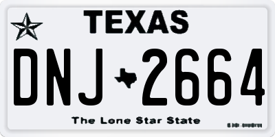 TX license plate DNJ2664