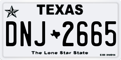 TX license plate DNJ2665