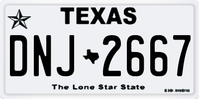 TX license plate DNJ2667