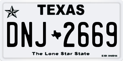 TX license plate DNJ2669