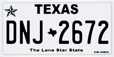 TX license plate DNJ2672