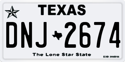 TX license plate DNJ2674