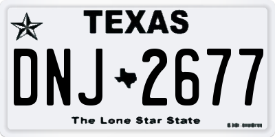 TX license plate DNJ2677