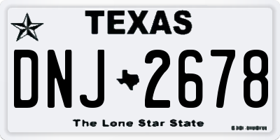 TX license plate DNJ2678