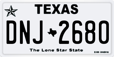 TX license plate DNJ2680