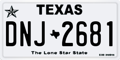 TX license plate DNJ2681