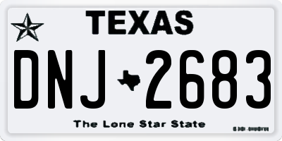 TX license plate DNJ2683