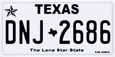 TX license plate DNJ2686