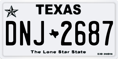 TX license plate DNJ2687