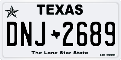 TX license plate DNJ2689