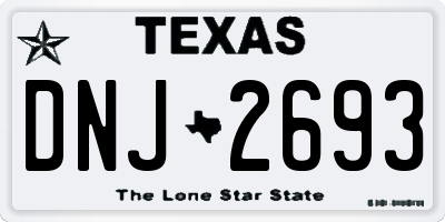 TX license plate DNJ2693