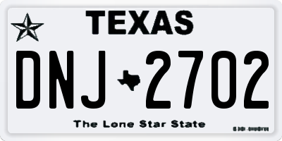 TX license plate DNJ2702