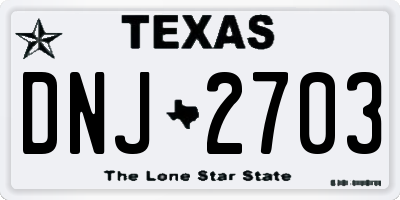 TX license plate DNJ2703