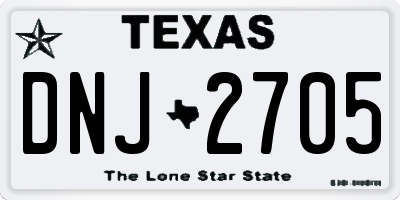 TX license plate DNJ2705
