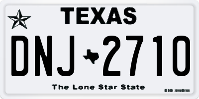 TX license plate DNJ2710