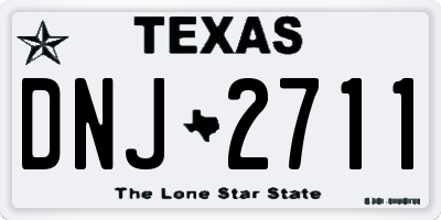 TX license plate DNJ2711