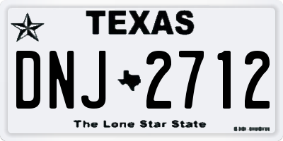TX license plate DNJ2712