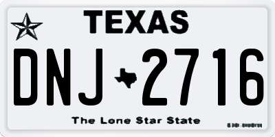 TX license plate DNJ2716