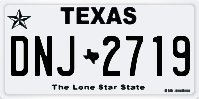 TX license plate DNJ2719