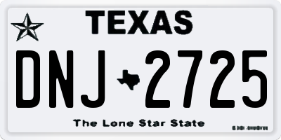 TX license plate DNJ2725