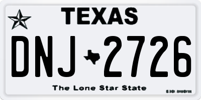TX license plate DNJ2726