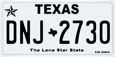 TX license plate DNJ2730
