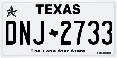 TX license plate DNJ2733
