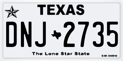TX license plate DNJ2735