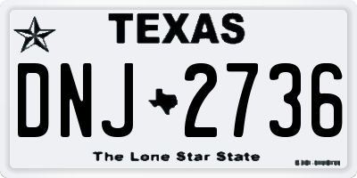 TX license plate DNJ2736