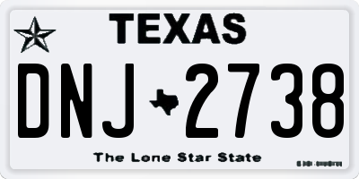 TX license plate DNJ2738