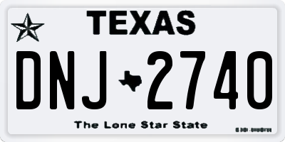 TX license plate DNJ2740