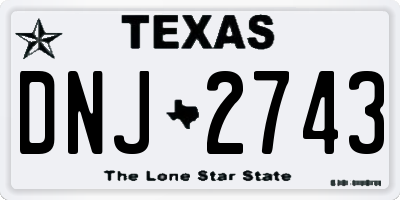 TX license plate DNJ2743