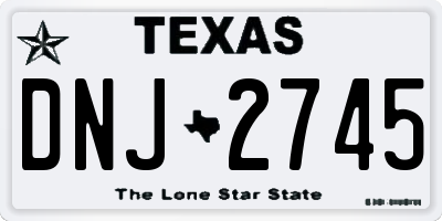 TX license plate DNJ2745