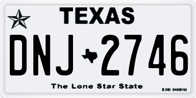 TX license plate DNJ2746