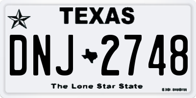 TX license plate DNJ2748