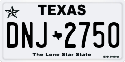 TX license plate DNJ2750