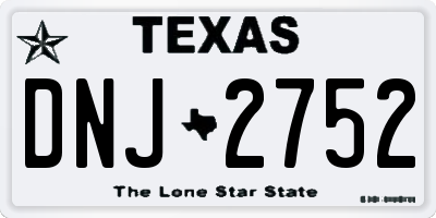 TX license plate DNJ2752