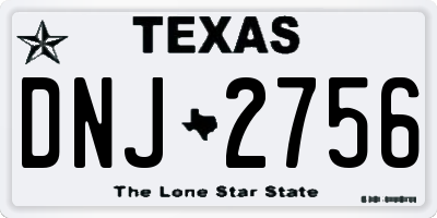 TX license plate DNJ2756