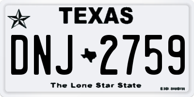 TX license plate DNJ2759