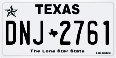 TX license plate DNJ2761