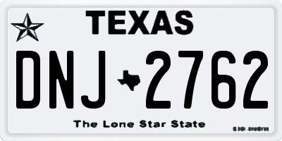 TX license plate DNJ2762