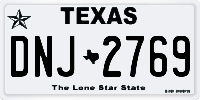 TX license plate DNJ2769
