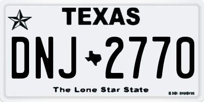TX license plate DNJ2770