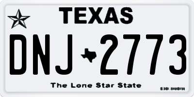 TX license plate DNJ2773